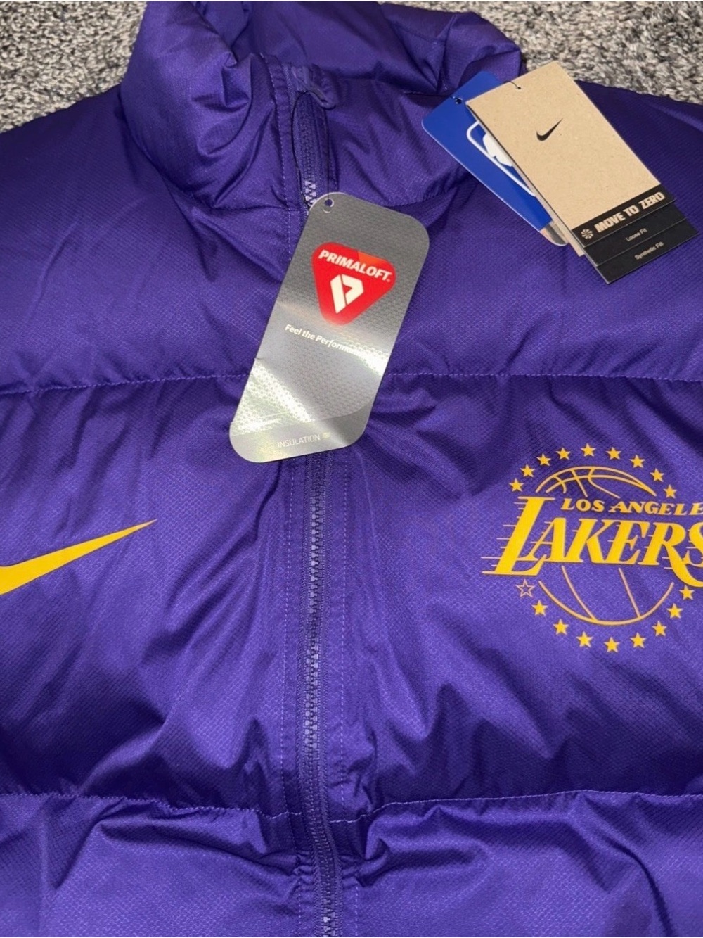 New Nike Los Angeles Lakers City Edition Men's NBA Puffer Vest Size Medium M - Picture 5 of 8